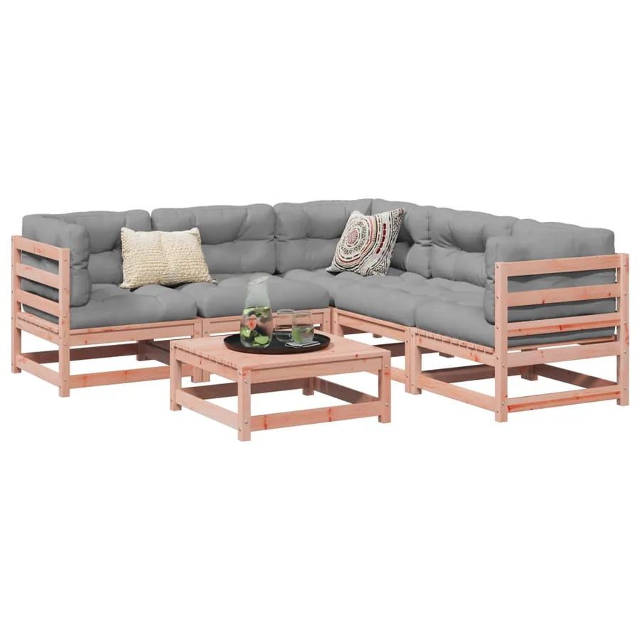 Salon de jardin 6 pcs bois massif sapin de douglas