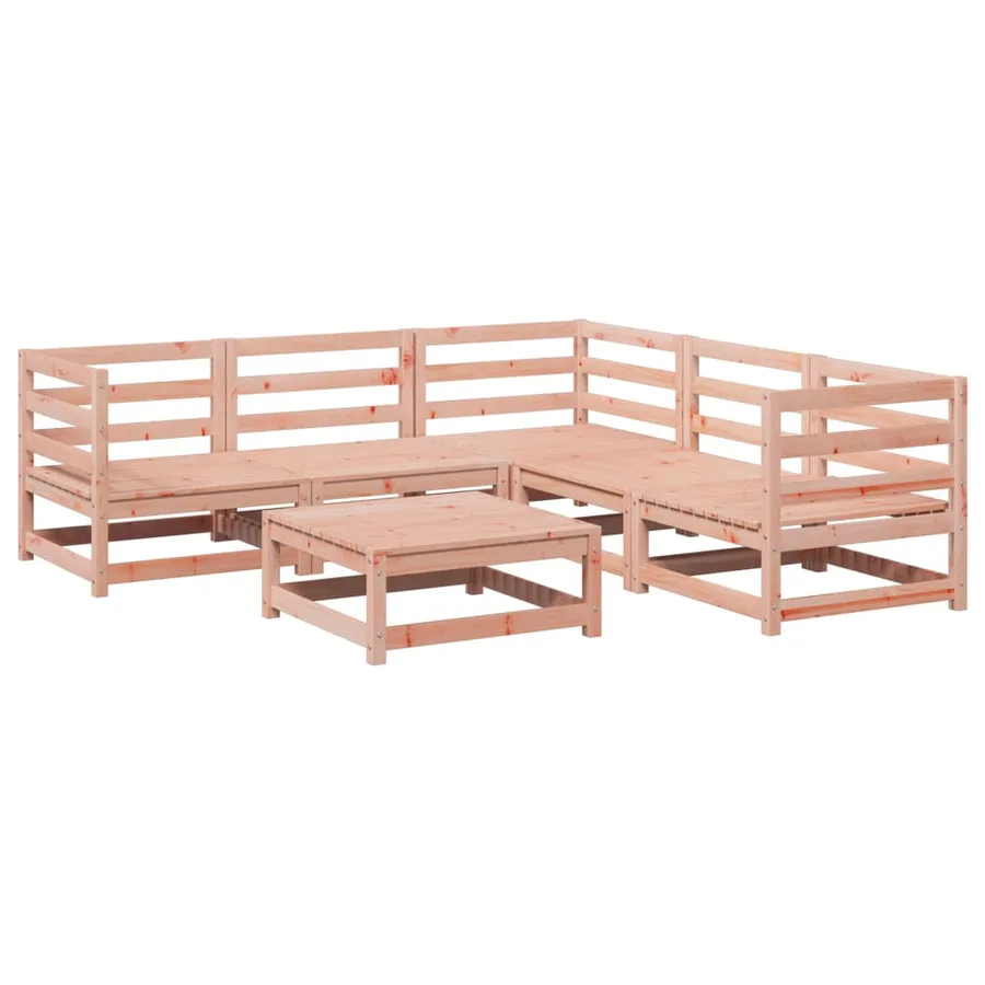 Salon de jardin 6 pcs bois massif sapin de douglas - 2