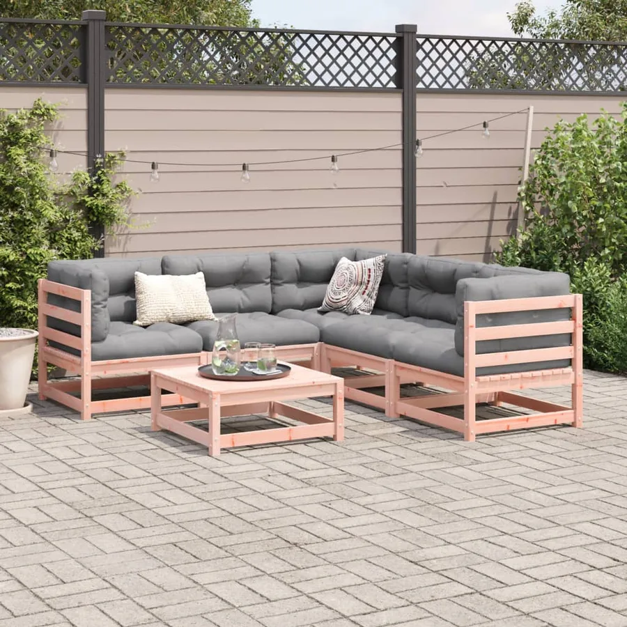 Salon de jardin 6 pcs bois massif sapin de douglas - 3