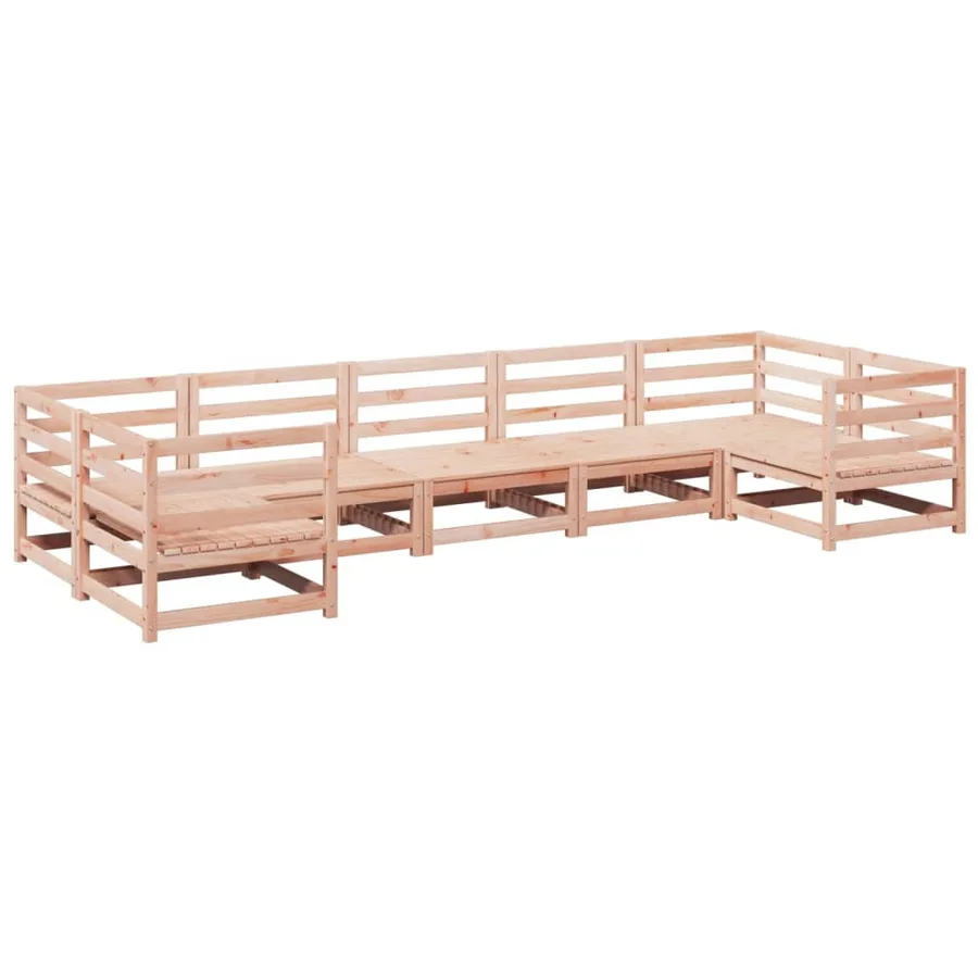 Salon de jardin 7 pcs bois massif sapin de douglas - 2