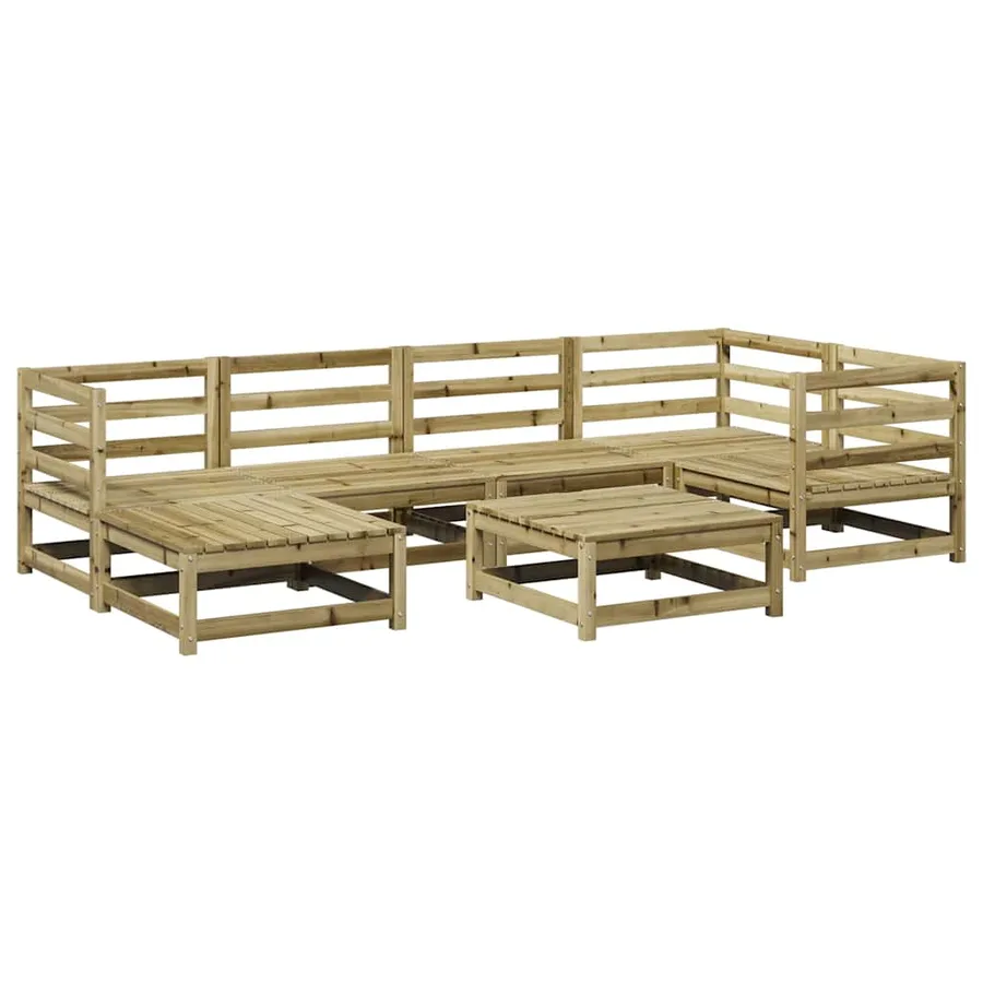 Salon de jardin 7 pcs bois de pin imprégné - 2