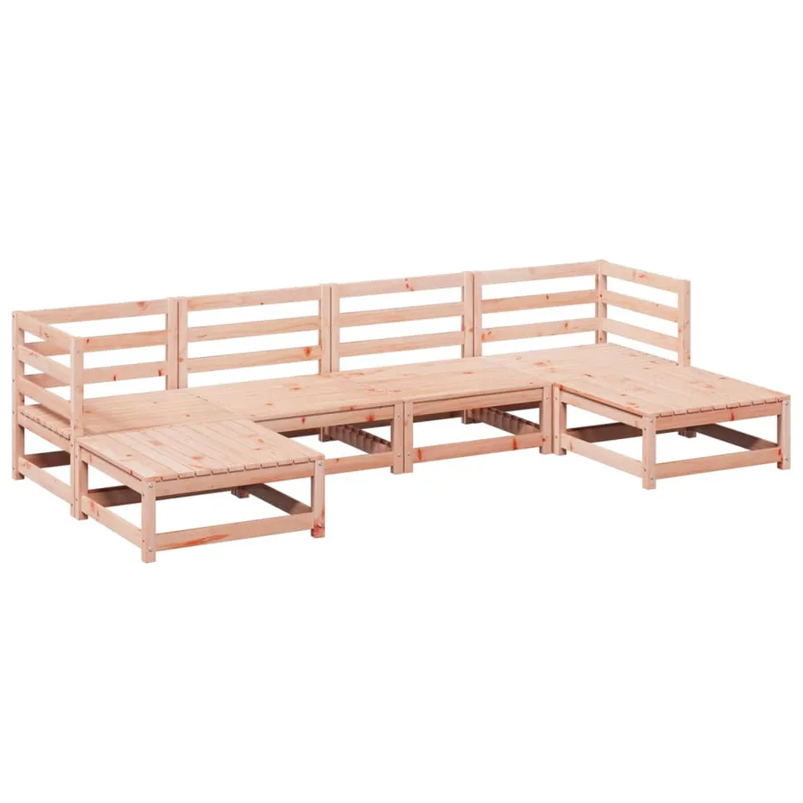 Salon de jardin 6 pcs bois massif sapin de douglas - 2