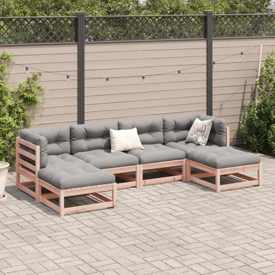 Salon de jardin 6 pcs bois massif sapin de douglas - 3