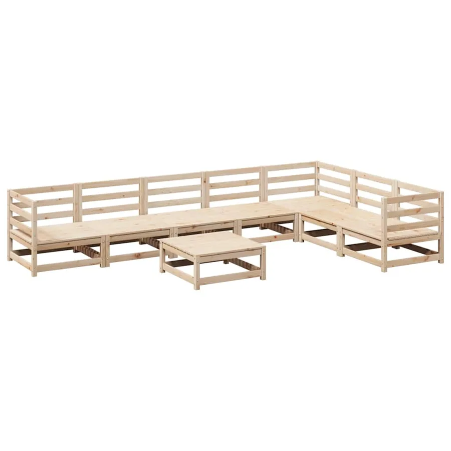 Salon de jardin 8 pcs bois de pin massif - 2