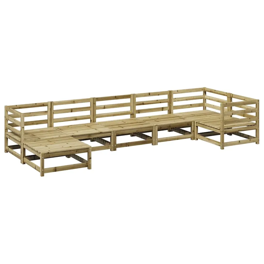 Salon de jardin 7 pcs bois de pin imprégné - 2