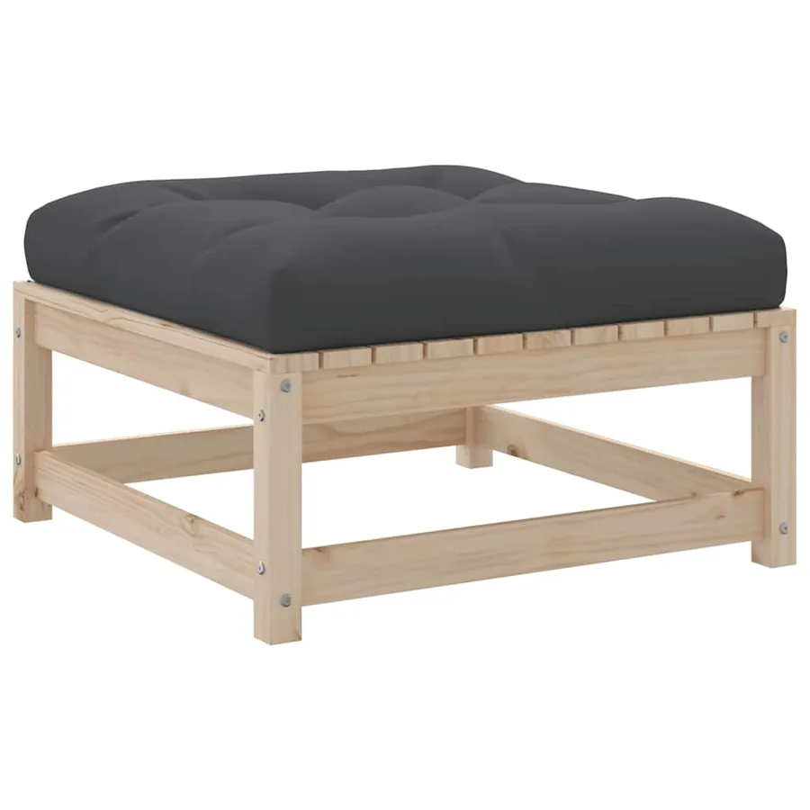 Salon de jardin 10 pcs avec coussins bois de pin massif - 9