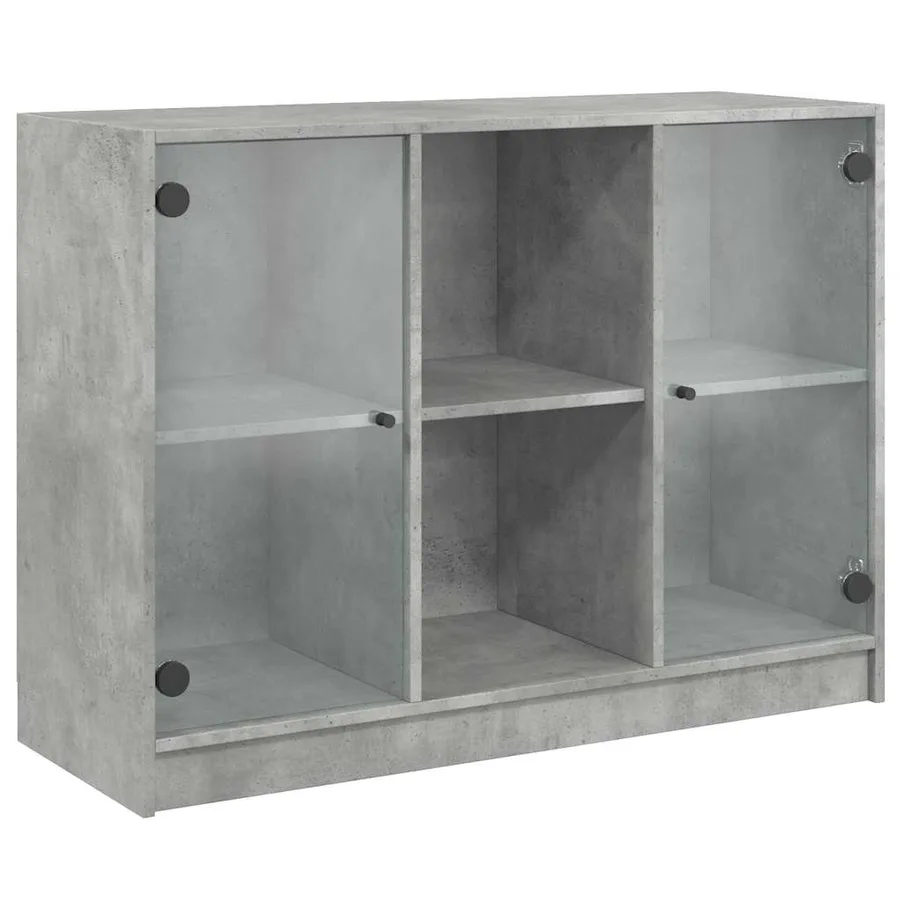 Buffet gris béton 102x37x75,5 cm bois d'ingénierie - 2
