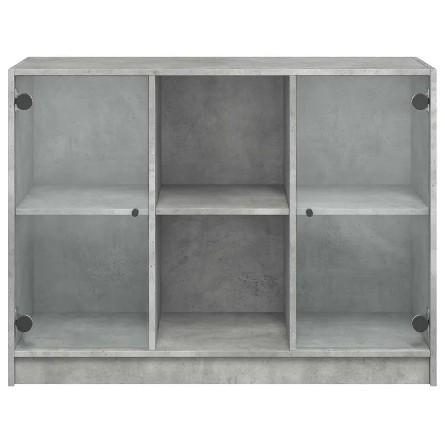 Buffet gris béton 102x37x75,5 cm bois d'ingénierie - 6