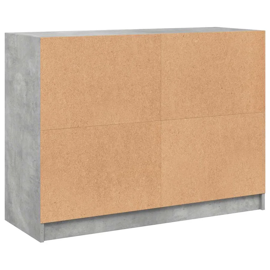 Buffet gris béton 102x37x75,5 cm bois d'ingénierie - 8