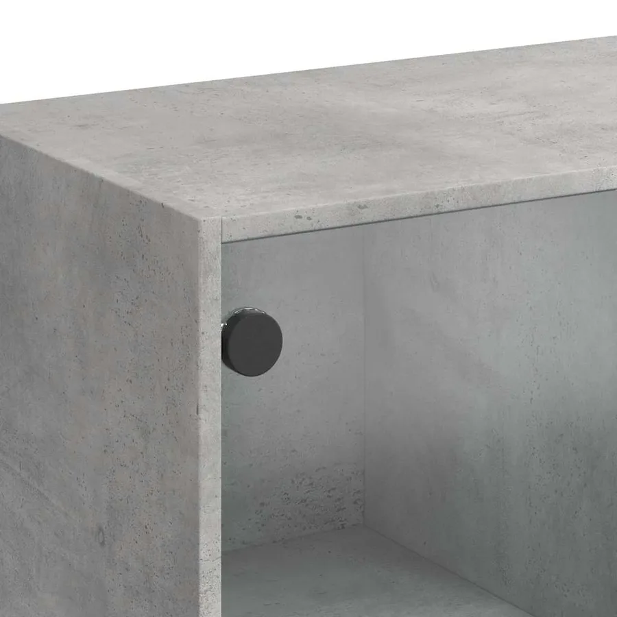 Buffet gris béton 102x37x75,5 cm bois d'ingénierie - 9