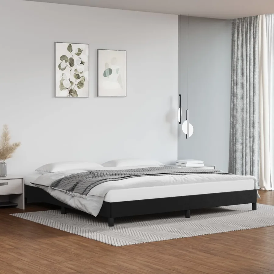 Cadre de lit sans matelas noir 200x200 cm similicuir