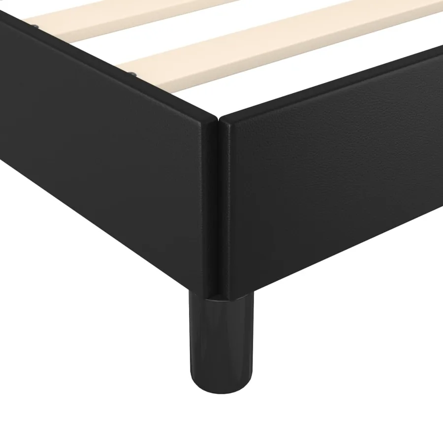 Cadre de lit sans matelas noir 200x200 cm similicuir - 7