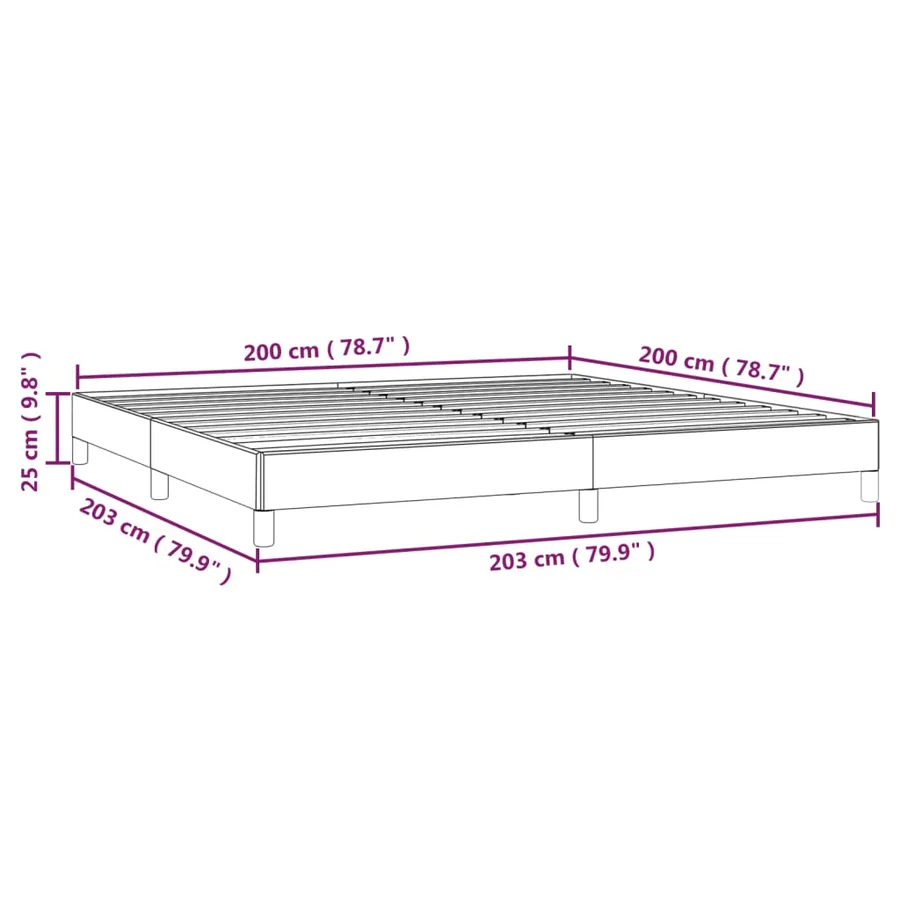 Cadre de lit sans matelas noir 200x200 cm similicuir - 9