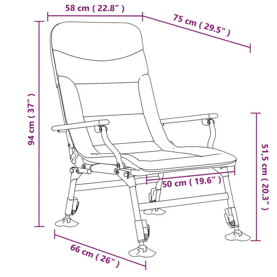 Chaise de pêche avec accoudoir pliable vert - 11