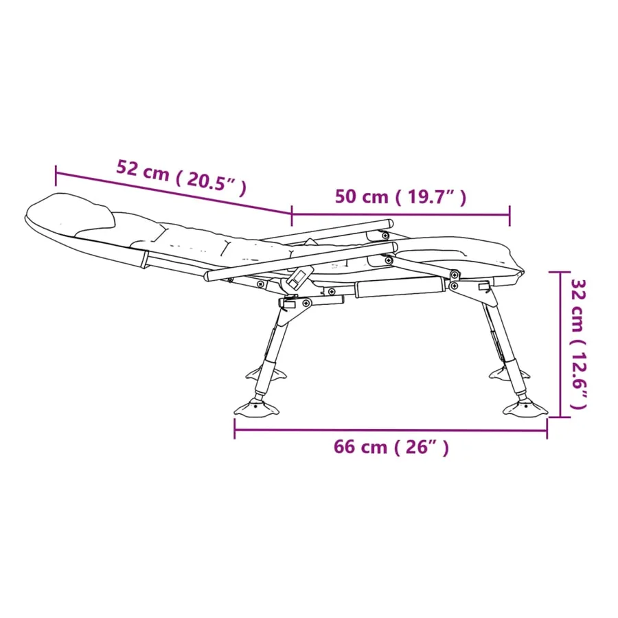 Chaise de pêche avec accoudoir pliable vert - 12