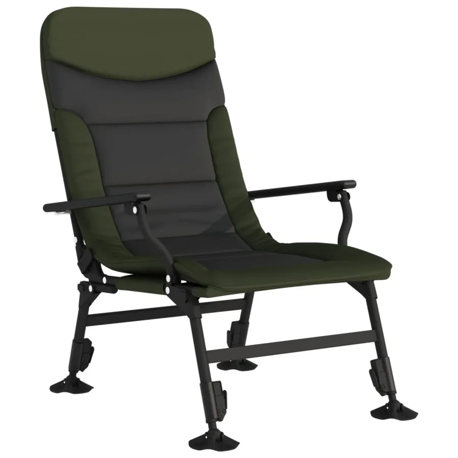 Chaise de pêche avec accoudoir pliable vert - 2