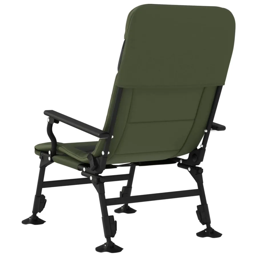 Chaise de pêche avec accoudoir pliable vert - 5