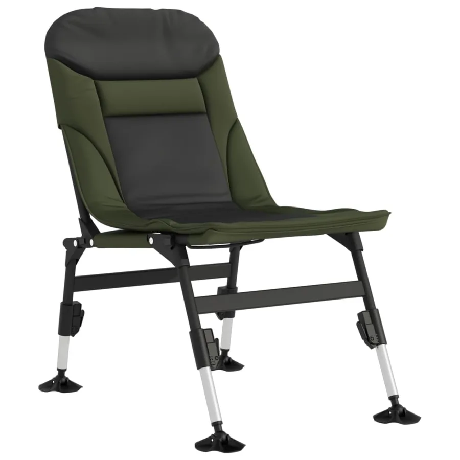 Chaise de pêche avec pieds à boue réglables pliable vert - 2