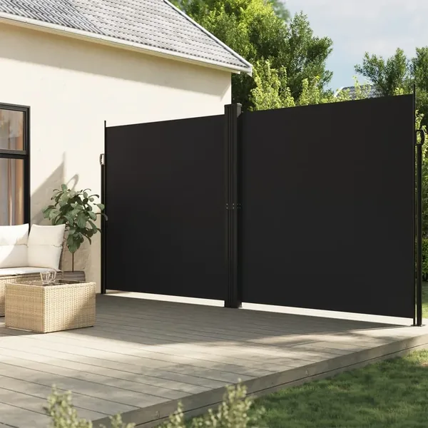 Auvent latéral rétractable noir 220x1000 cm