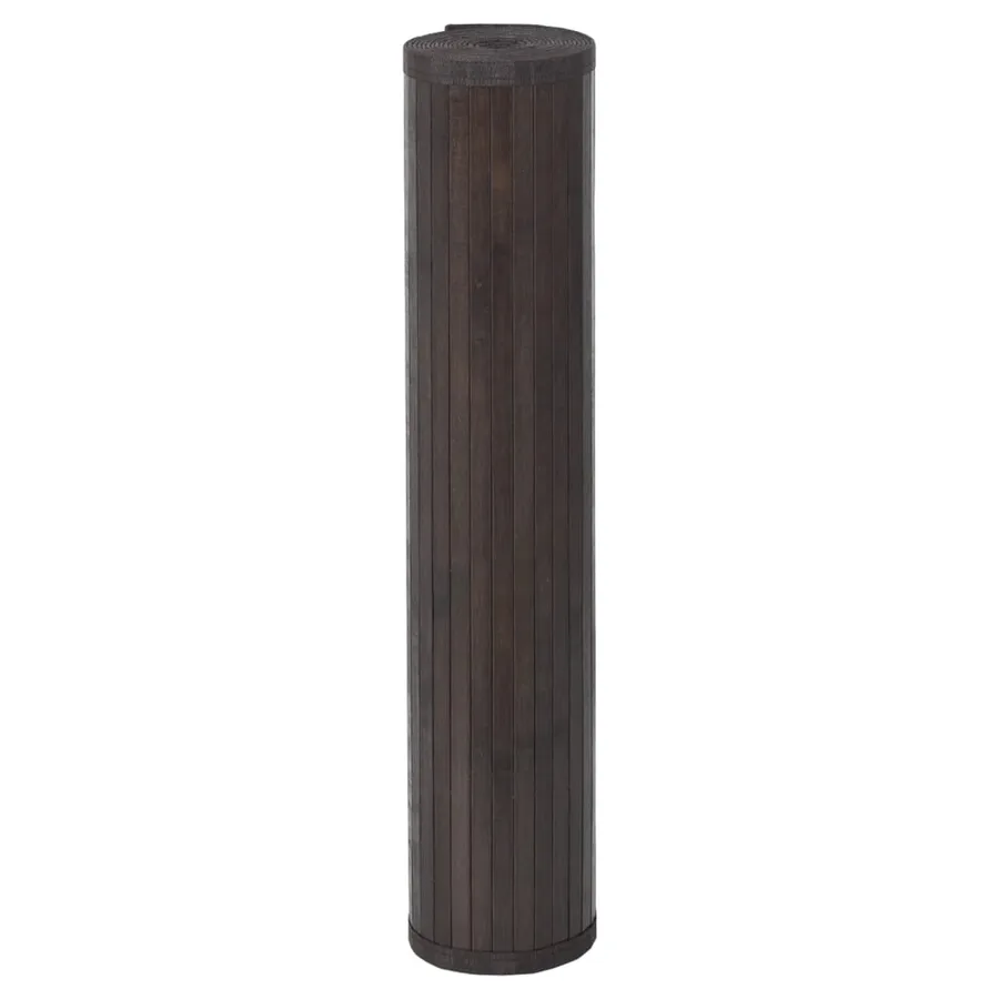 Tapis rectangulaire marron foncé 100x400 cm bambou - 3