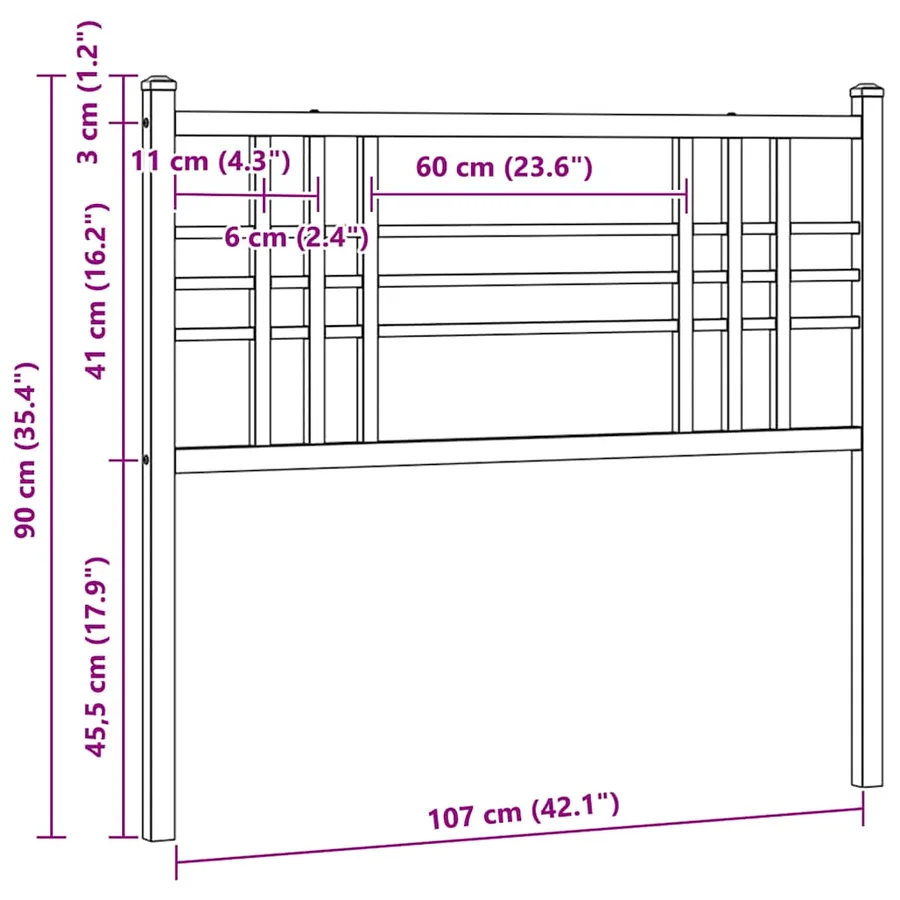 Tête de lit de remplacement métal blanc 100 cm - 6