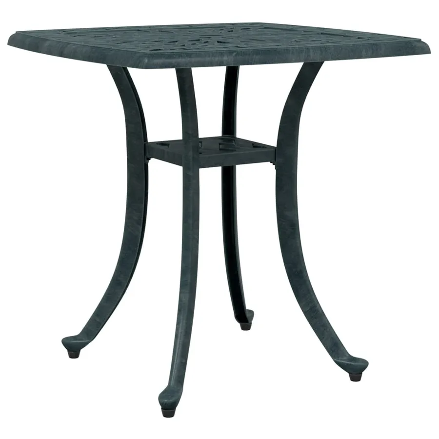 Table de jardin vert 53x53x53 cm aluminium coulé - 2