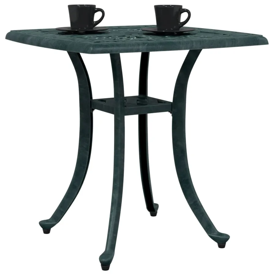 Table de jardin vert 53x53x53 cm aluminium coulé - 4