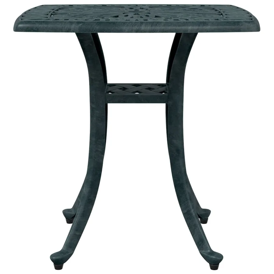 Table de jardin vert 53x53x53 cm aluminium coulé - 5