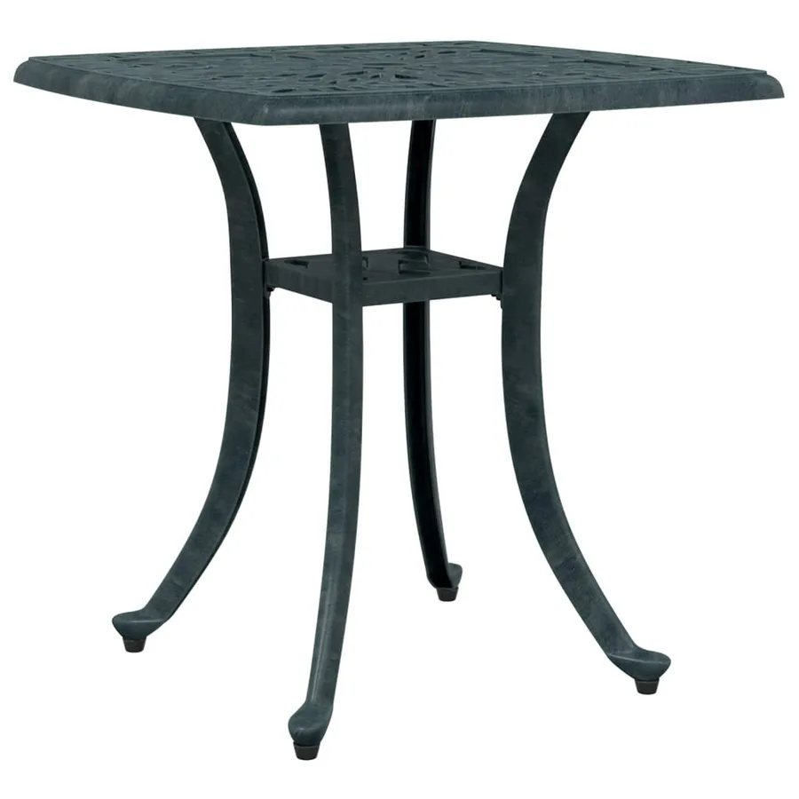 Table de jardin vert 53x53x53 cm aluminium coulé - 7