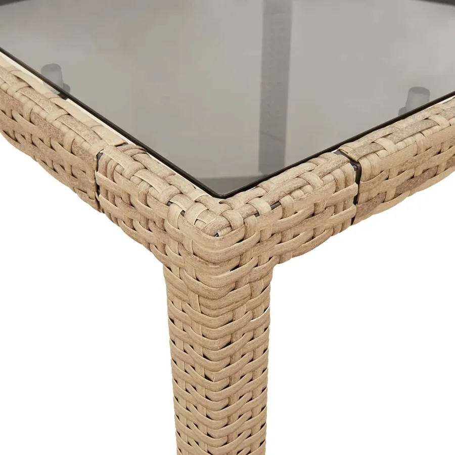 Ensemble à manger de jardin et coussins 3 pcs beige rotin verre - 6