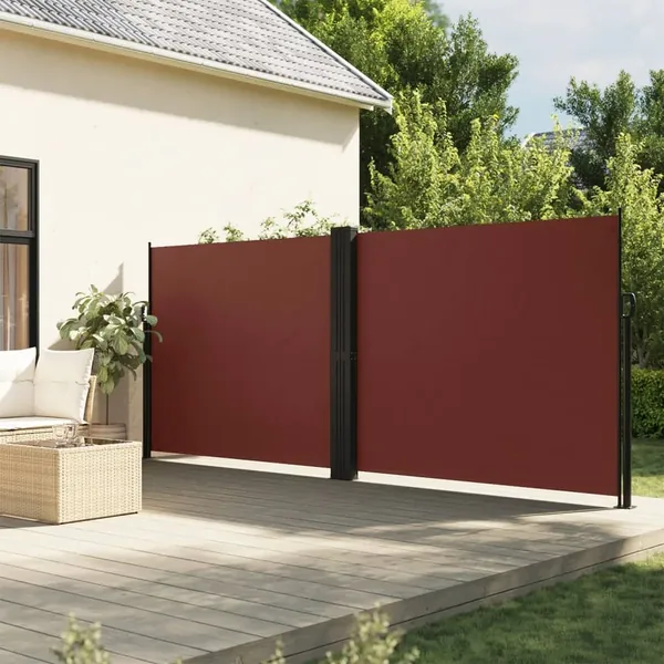 Auvent latéral rétractable marron 160x1200 cm