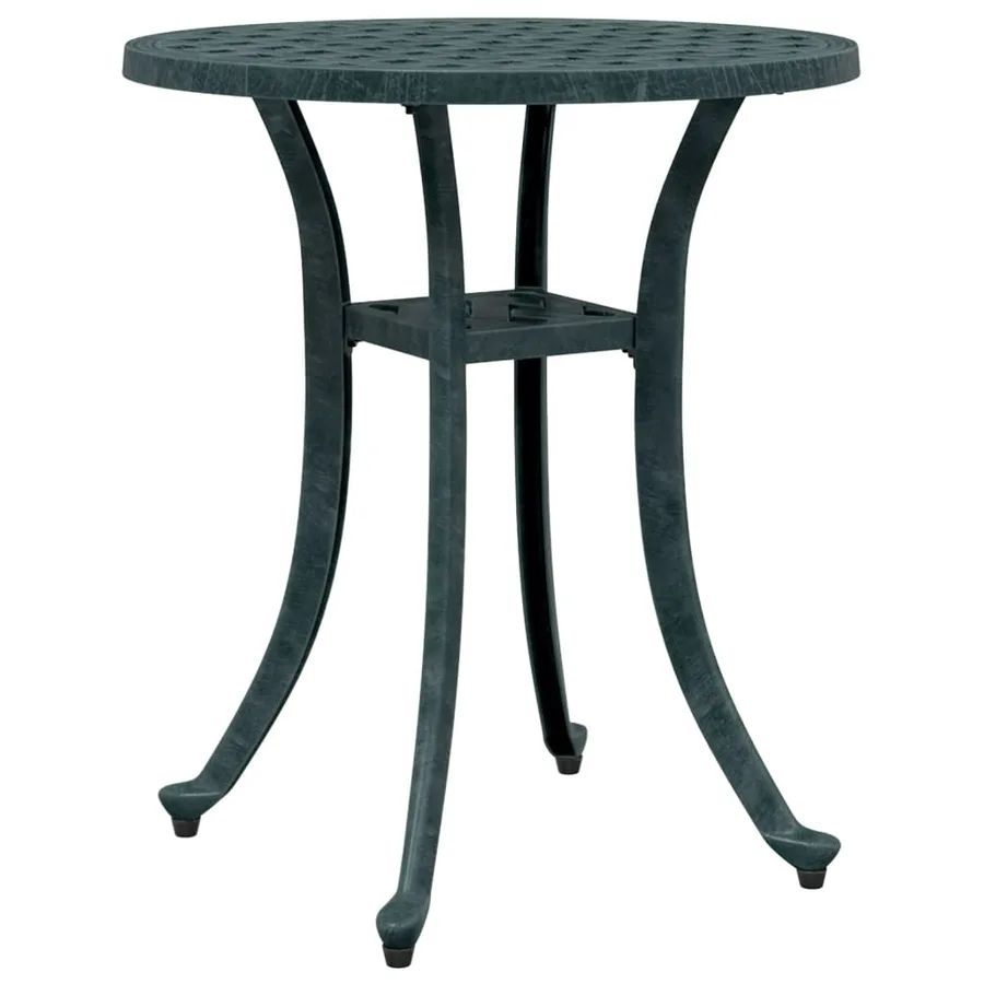 Table de jardin vert Ø48x53 cm aluminium coulé - 2