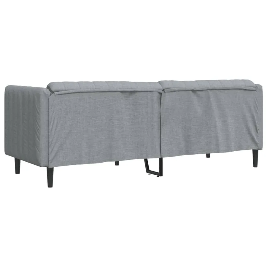 Canapé à 3 places gris clair tissu - 6