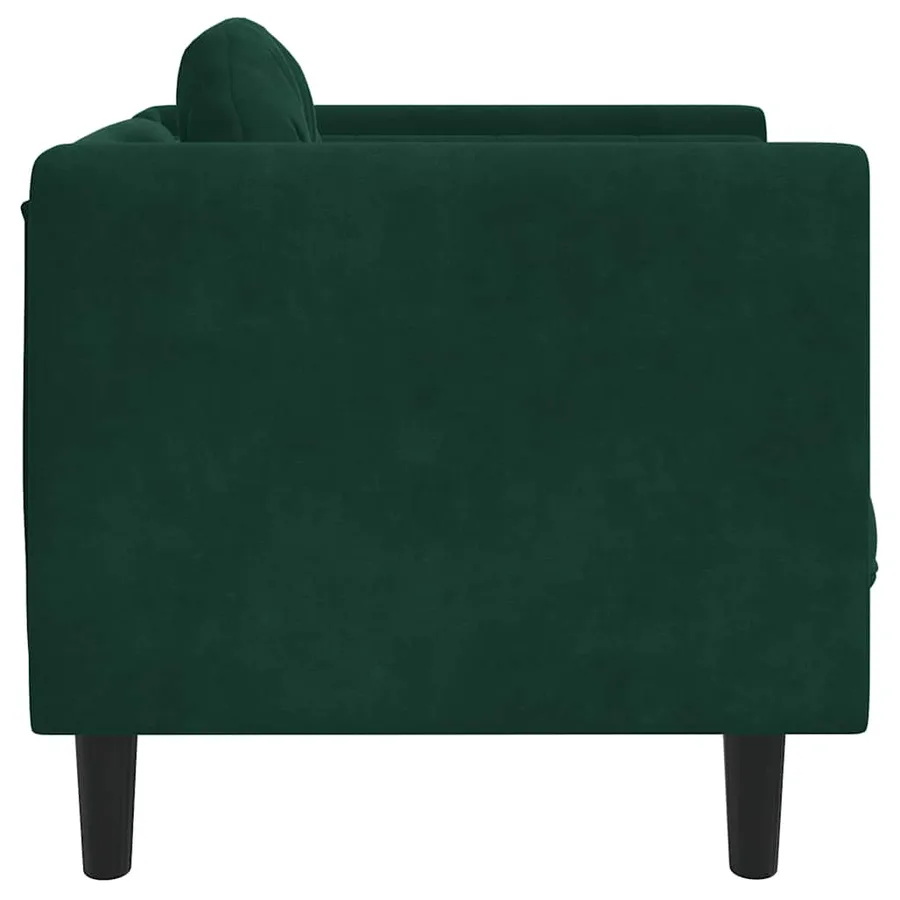 Fauteuil avec coussin vert foncé velours - 5