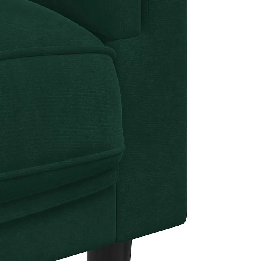 Fauteuil avec coussin vert foncé velours - 7