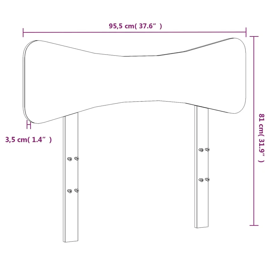 Tête de lit 90 cm bois massif de pin - 9