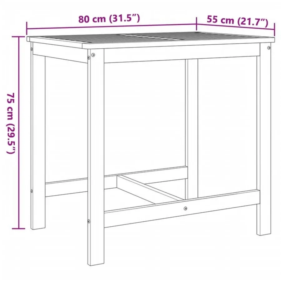 Ensemble de balcon avec coussins 3 pcs bois massif d'acacia - 13