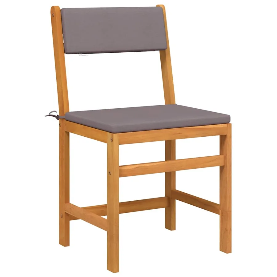 Ensemble de balcon avec coussins 3 pcs bois massif d'acacia - 3