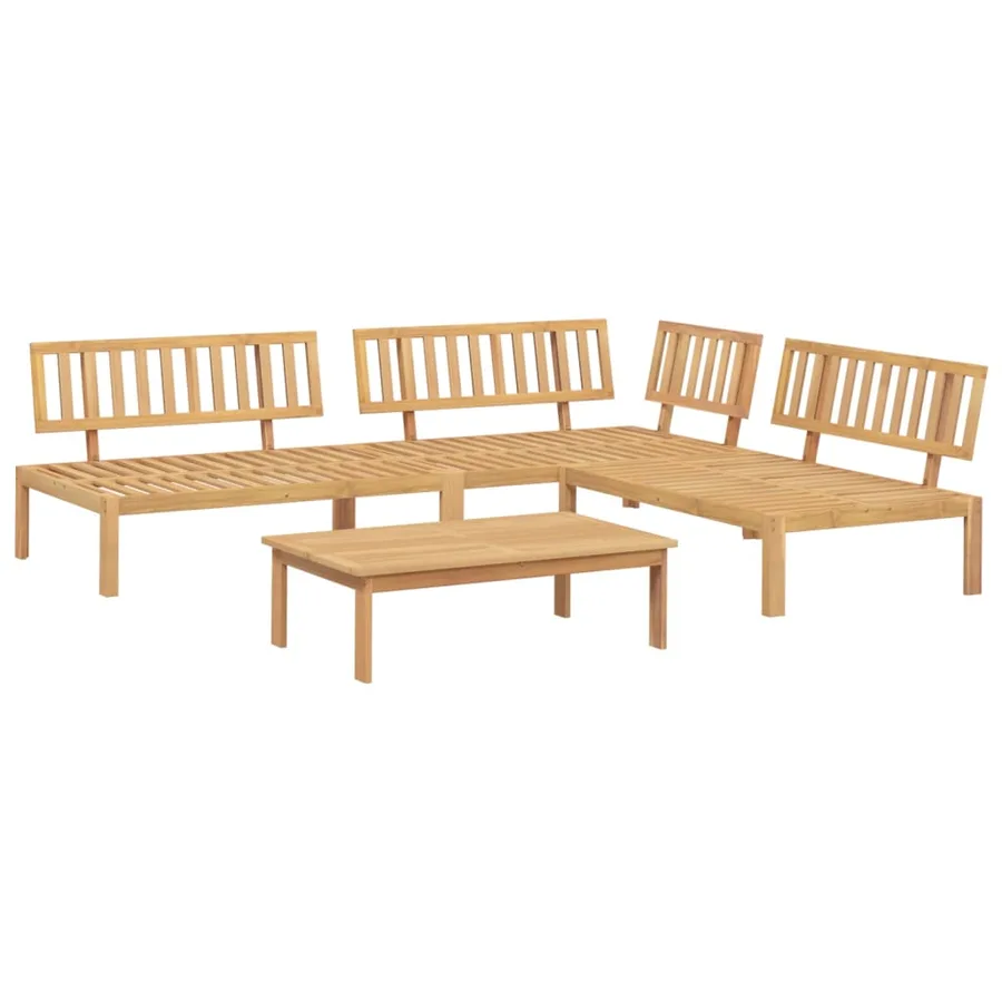 Salon palette de jardin 4 pcs bois d'acacia massif - 2