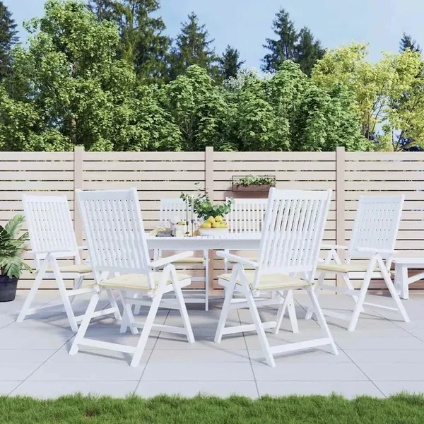 Coussins de chaise jardin lot de 6 crème 50x50x2cm tissu oxford