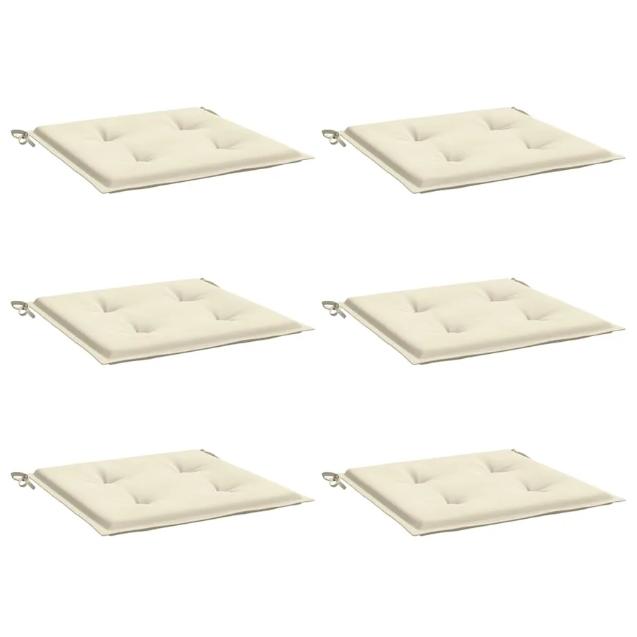 Coussins de chaise jardin lot de 6 crème 50x50x2cm tissu oxford - 3