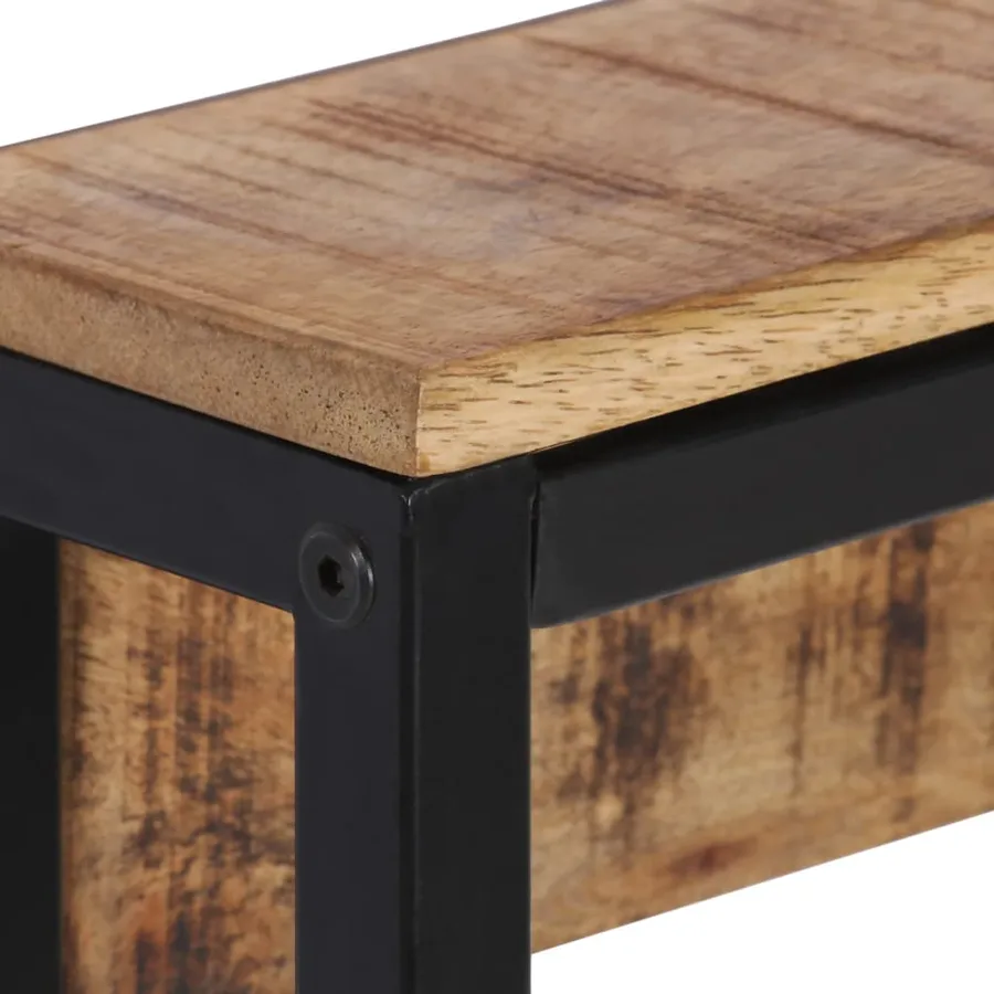 Porte-manteau 87x10x27 cm bois de manguier massif brut - 4