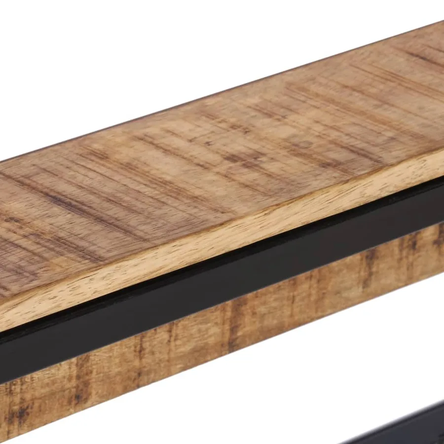 Porte-manteau 87x10x27 cm bois de manguier massif brut - 5