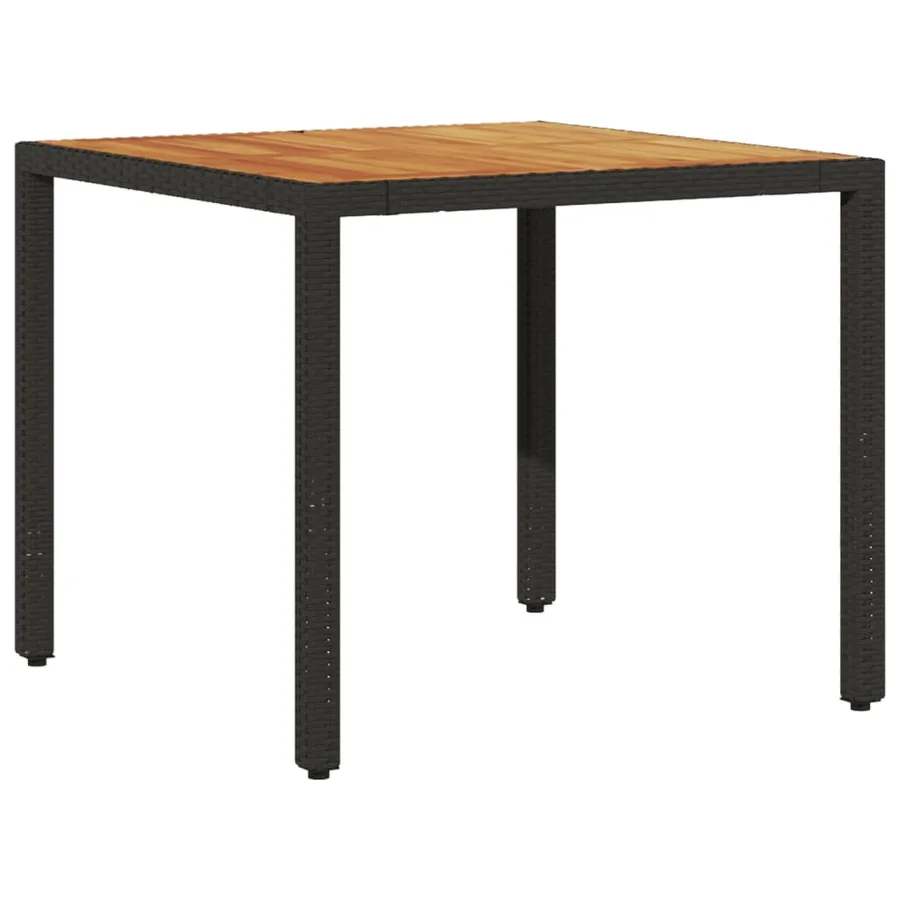 Ensemble à manger de jardin et coussins 5 pcs noir rotin acacia - 4