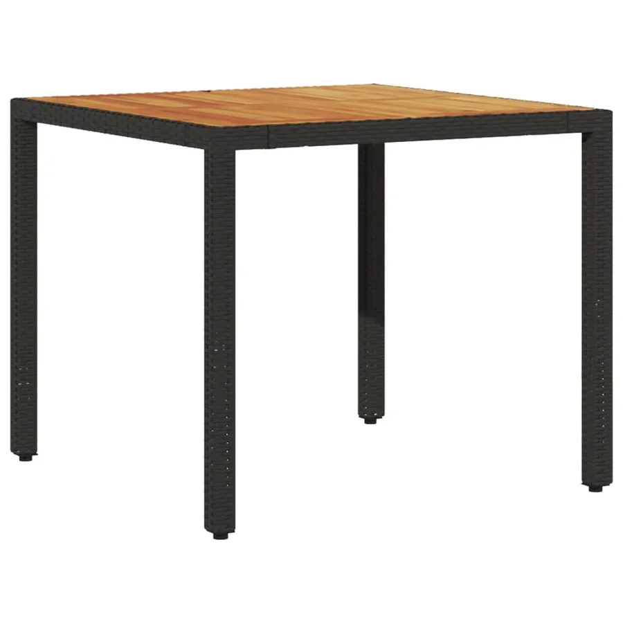 Ensemble à manger de jardin et coussins 3 pcs noir rotin acacia - 4