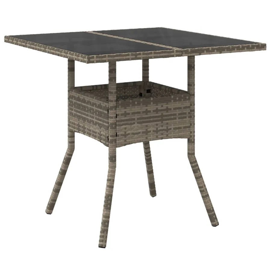 Ensemble à manger de jardin et coussins 3 pcs gris rotin verre - 4