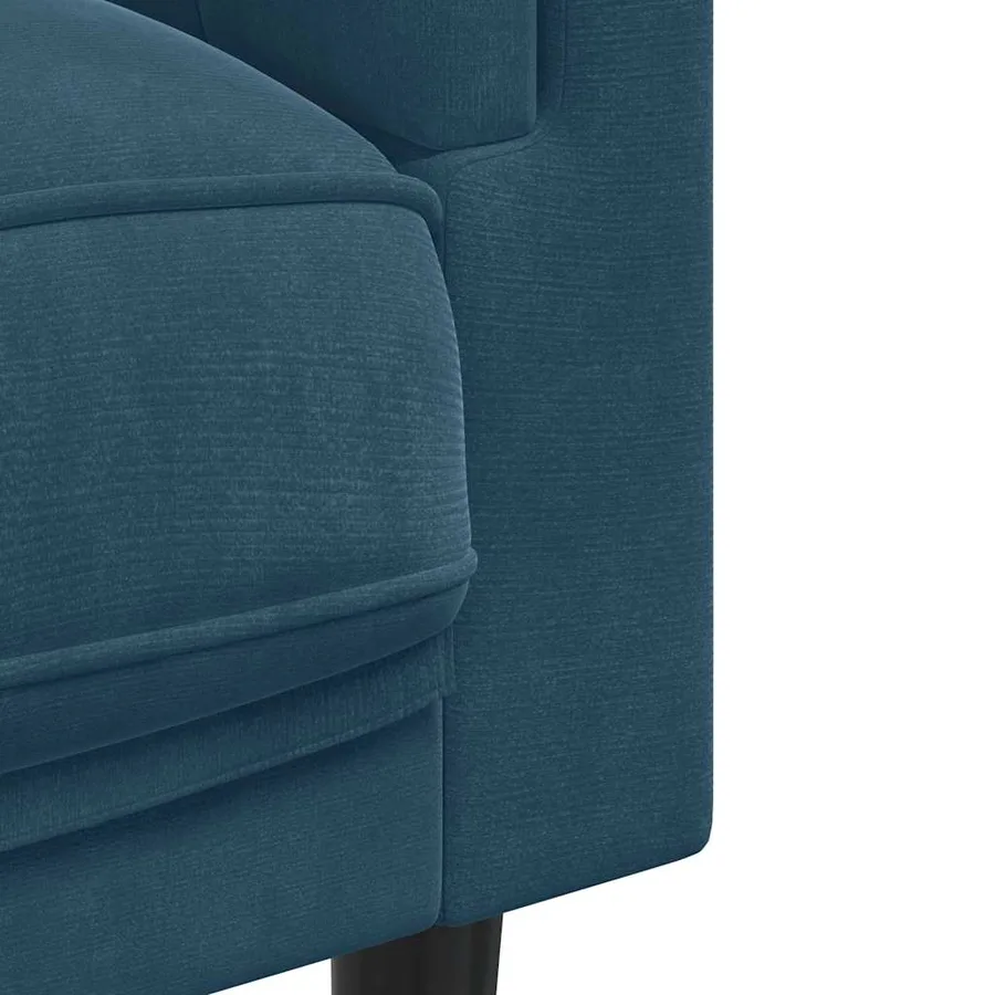 Fauteuil avec coussin bleu velours - 7