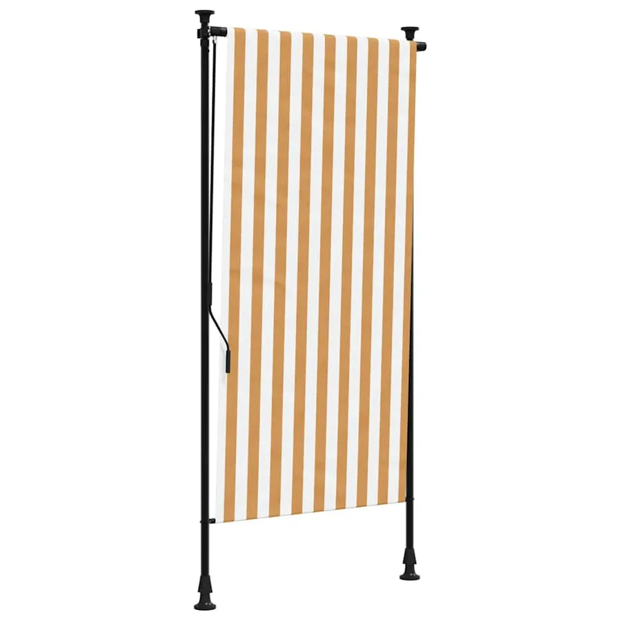 Store roulant d'extérieur orange et blanc 100x270cm tissu acier - 2