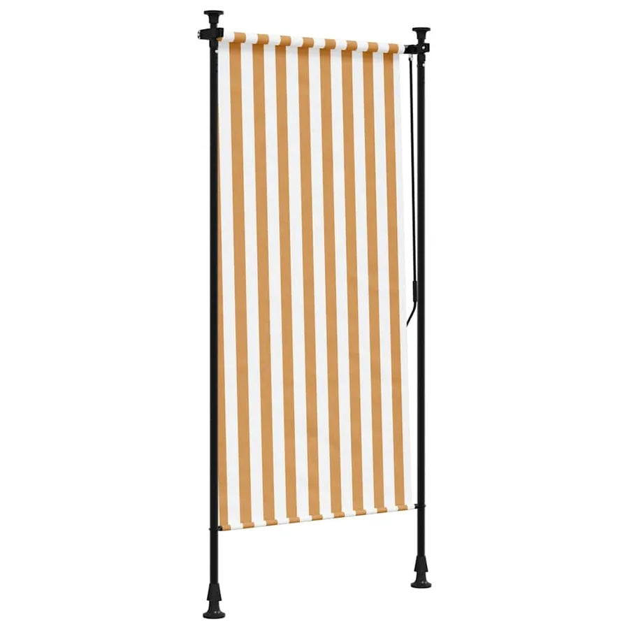 Store roulant d'extérieur orange et blanc 100x270cm tissu acier - 5