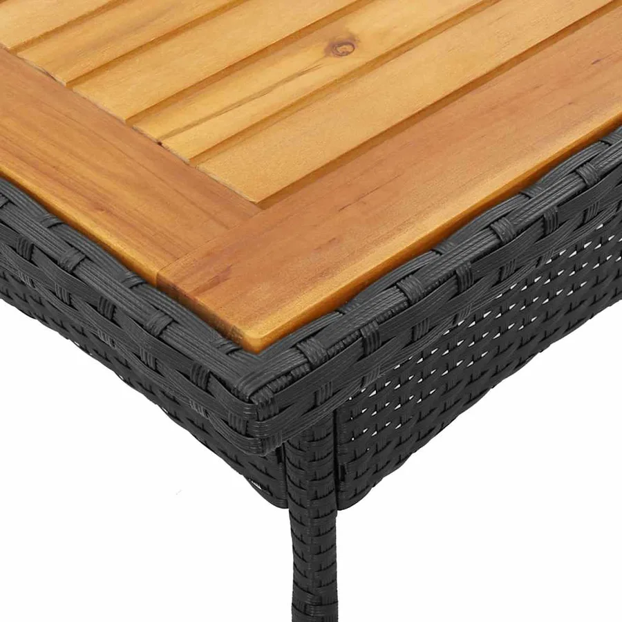 Ensemble à manger de jardin et coussins 3 pcs noir rotin acacia - 6